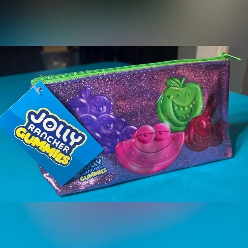 NEW! Jolly Rancher Gummies Branded Novelty School Supply Pencil Case Pouch Back